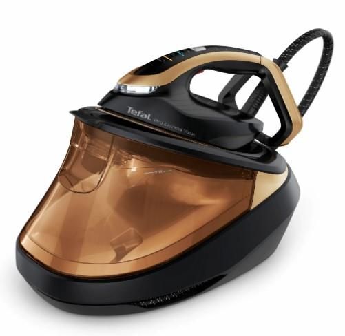 Праска-парогенератор Tefal Pro Express Vision, 3000Вт, 1200мл, паровий удар -800гр, постійна пара - 180гр, керам. підошва, чорно-золотий