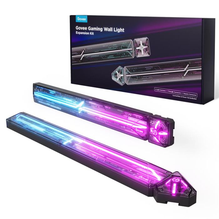 Набір настінних світильників Govee H1063 Gaming Wall light Expansion Kit, 2шт, RGBIC, WI-FI/Bluetooth, фіолетовий