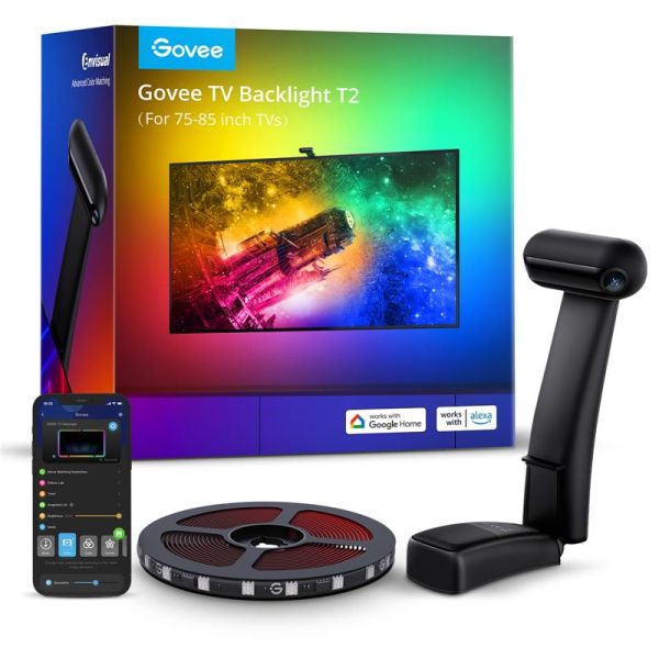 Набір адаптивного підсвічування Govee H605C Envisual TV Backlight T2 with Dual Cameras 55-65', RGBIC, WI-FI/Bluetooth, чорний