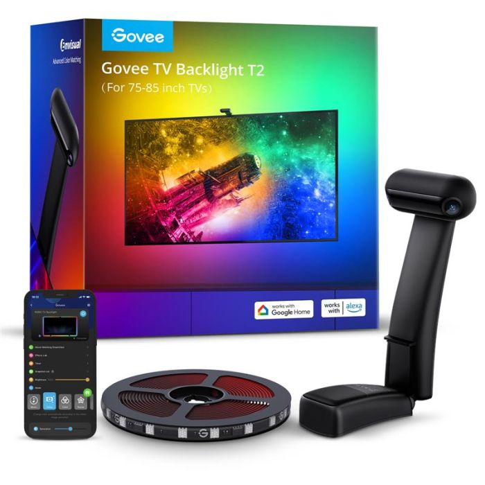 Набір адаптивного підсвічування Govee H605C Envisual TV Backlight T2 with Dual Cameras 55-65', RGBIC, WI-FI/Bluetooth, чорний