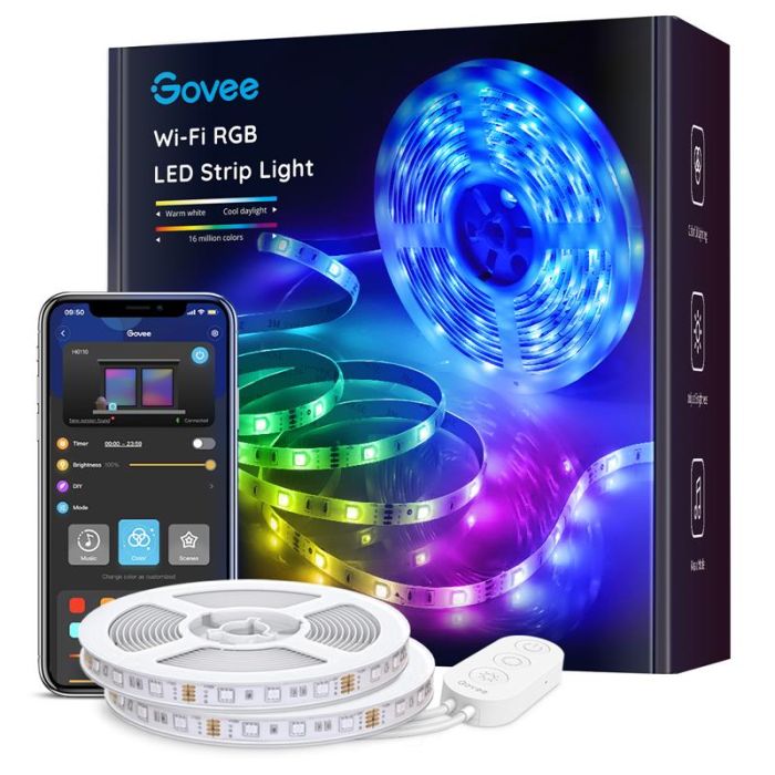 Стрічка світлодіодна розумна Govee H611 LED Strip Lights, 10м, RGB, WI-FI/Bluetooth, білий
