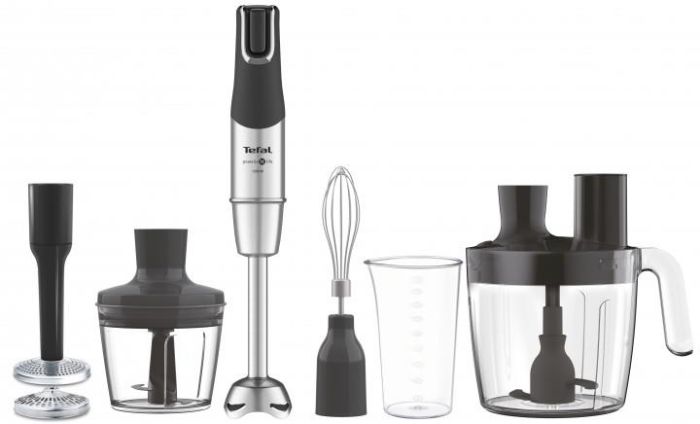Блендер Tefal заглибний Infiny Force Pro, 1200Вт, 9в1, чаша-800мл, чопер-500мл, спіралайзер, турборежим, чорний