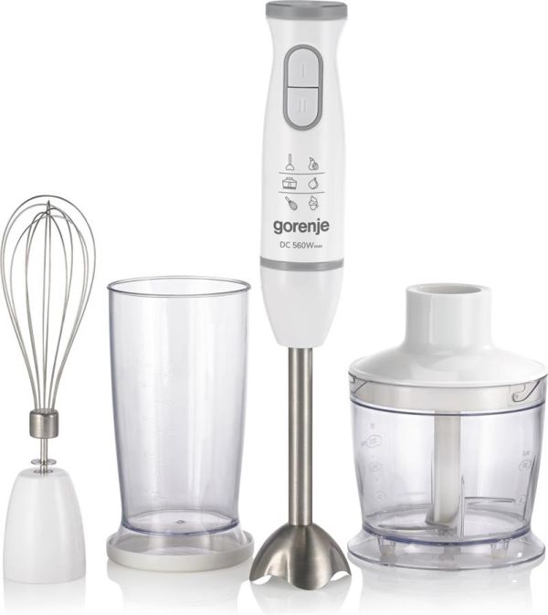 Блендер Gorenje заглибний 560Вт, 4в1, чаша-500мл, подрібнювач, білий