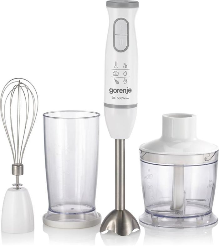 Блендер Gorenje заглибний 560Вт, 4в1, чаша-500мл, подрібнювач, білий