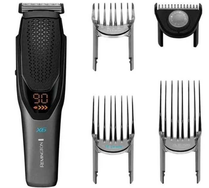Машинка для стрижки Remington Power X Series X6, мережа+акум., насадок-4, сталь, чорно-сірий