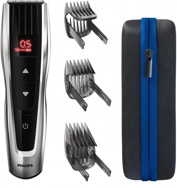 Машинка для стриження  Philips Series 9000, акум., роторний мотор, насадок-3, кейс, сталь, чорно-сірий
