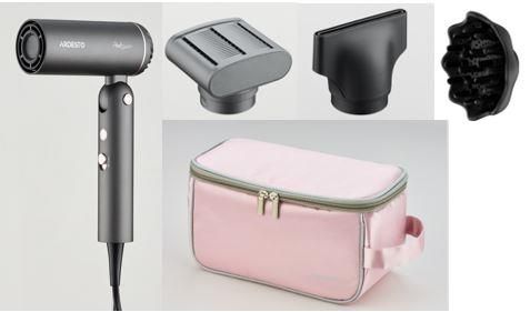 Фен ARDESTO Pink Touch, 1300Вт, 2 швидкості, 3 темп.режими, складана ручка, дорожня сумка, сірий+рожевий