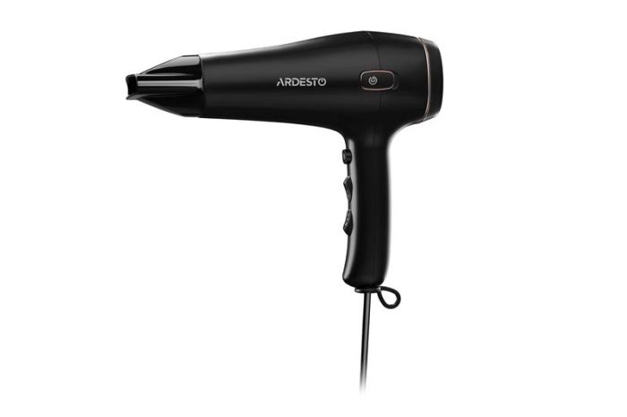 Фен ARDESTO HD-Y210, 1750-2100Вт, 2 швидкості, 3темп.режими, авто.змотування шнура, чорний