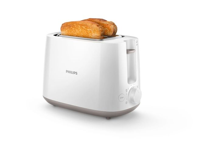 Тостер Philips Daily Collection 830Вт, пластик, білий
