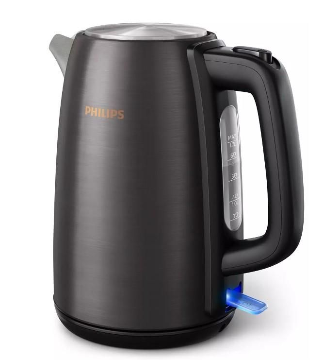 Електрочайник Philips Viva Collection 1.7л, Strix, метал, чорно-мідний