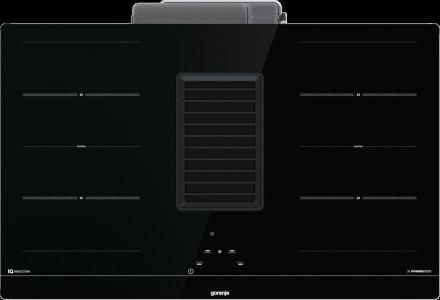 Варильна повверхня Gorenje індукційна, 83см, розширена зона, вбудована витяжка, 620м.куб/год, чорний