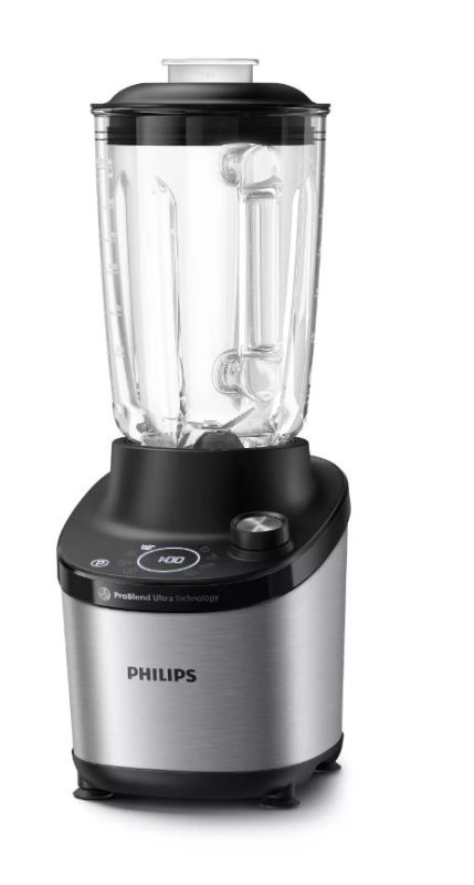 Блендер PHILIPS стаціонарний 1500Вт, чаша-2000мл, скло, чорний