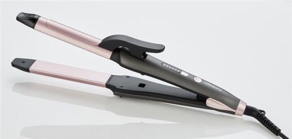 Плойка-випрямляч 2в1 ARDESTO Pink Touch, 65Вт, 100-200C, кераміка, сірий+рожевий