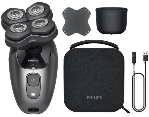 Бритва електр. для голови  Philips роторна Pro Series 7000,  бритв.головок-4, Li-Ion, сух.+волог., кейс для зберіг., чорний