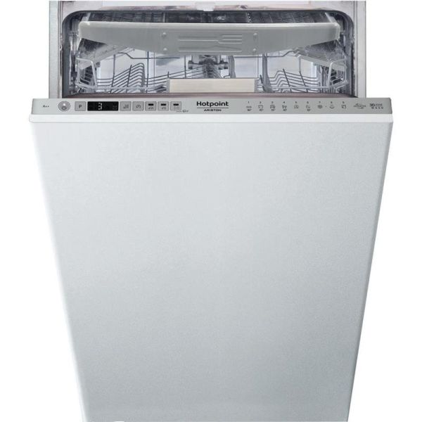 Посудомийна машина Hotpoint вбудована, 10компл., E, 45см, дисплей, 3й кошик, білий