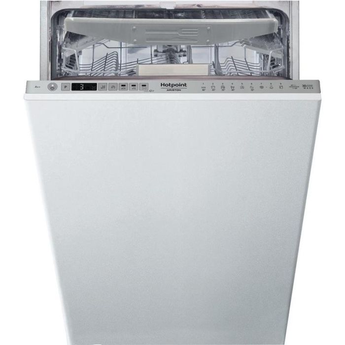 Посудомийна машина Hotpoint вбудована, 10компл., E, 45см, дисплей, 3й кошик, білий
