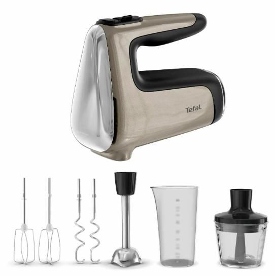 Міксер Tefal ручний Powermix Silence 4in1 850Вт, насадки-4, міні-подрібнювач, турборежим, бронзовий