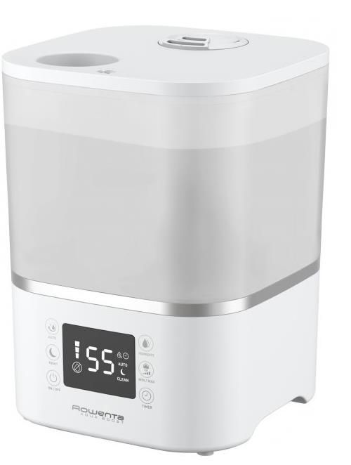 Зволожувач повітря Rowenta Aqua Boost, традиційне зволоження, 40м2, 2,5л, 380мл/г, електр. кер-ння, авт. вимкнення, білий