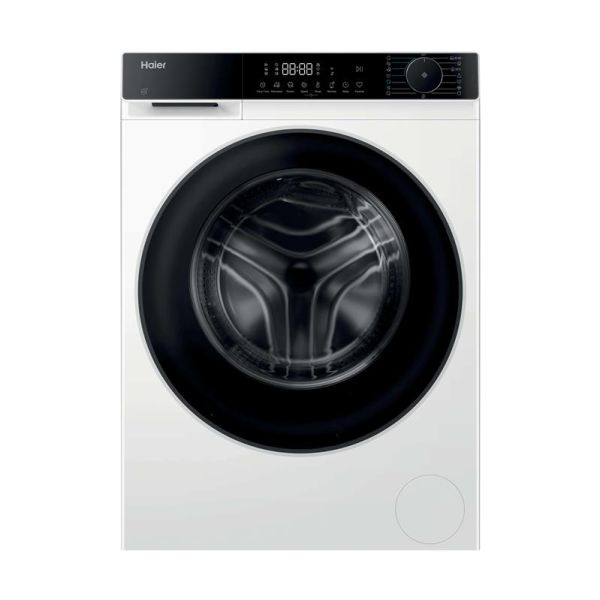 Пральна машина Haier фронтальна, 10кг, 1400, A, 52см, дисплей, пара, інвертор, люк чорний, білий