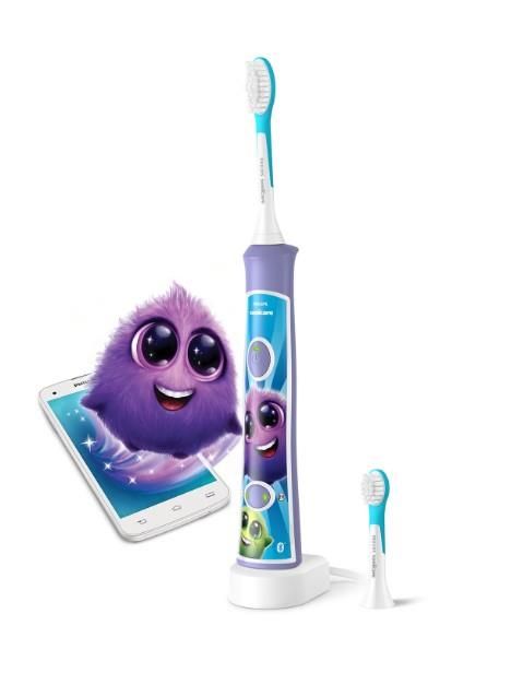 Щітка зубна електр. Philips, Sonicare For Kids, 62т. колив/хв, насадок-2, фіолетовий