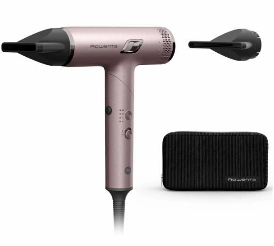 Фен Rowenta T-Shape Maestria Nano Foldable, 1700Вт, 3 режими, іоніз-я, хол. обдув, кейс, рожевий