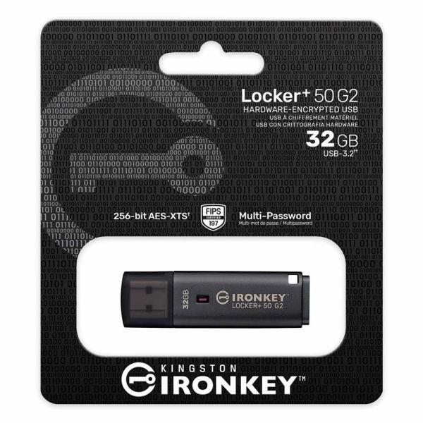 Накопичувач Kingston   32GB USB 3.2 Type-A Gen1 IronKey Locker+ 50 G2