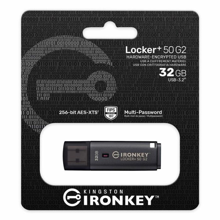 Накопичувач Kingston   32GB USB 3.2 Type-A Gen1 IronKey Locker+ 50 G2