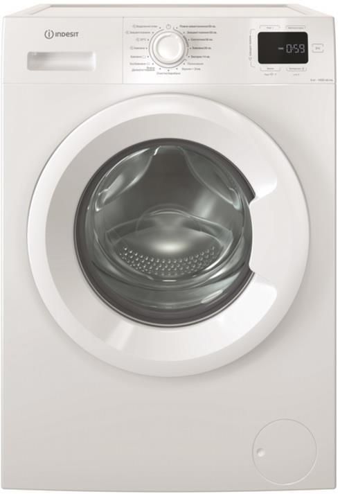 Пральна машина Indesit фронтальна, 6кг, 1000, B, 44.6см, дисплей, пара, інвертор, білий