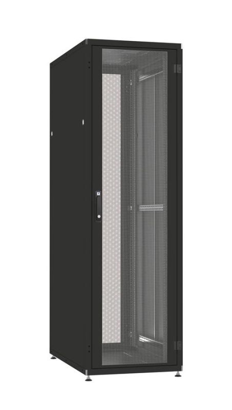 Шафа ZPAS 19", 24U, SZB IT, одностулкові передні та задні перфоровані двері, 600x1000 мм, максимально 1000кг, чорна