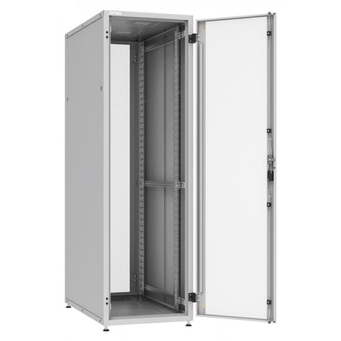 Шафа ZPAS 19", 42U, SZB IT, одностулкові передні перфоровані, задні суцільні двері, 800x800 мм, максимально 1000кг, сіра