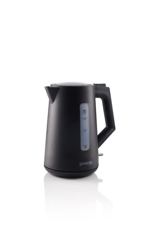 Електрочайник Gorenje 1.7л, Strix контроль, чорний матовий