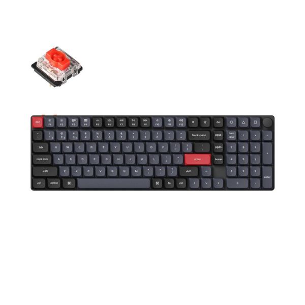 Клавіатура механічна Keychron K17 PRO 100Key, Gateron MX 2.0 Red, WL/BT/USB-A, QMK, RGB, чорний в центрі