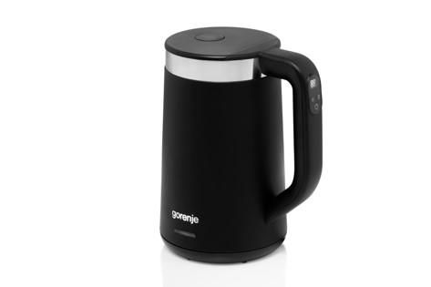 Електрочайник Gorenje 1.7л, Strix контроль, LED дисплей, чорний