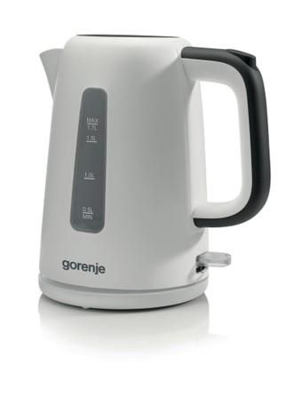 Електрочайник Gorenje 1.7л, Strix контроль, пластик, білий