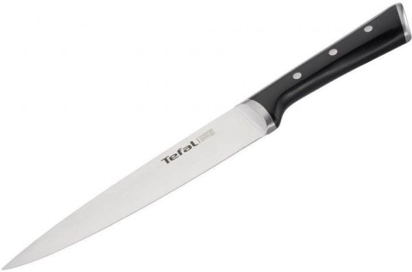 Кухонний ніж поварський Tefal Ice Force, 20см, нержавіюча сталь, пластик, чорний