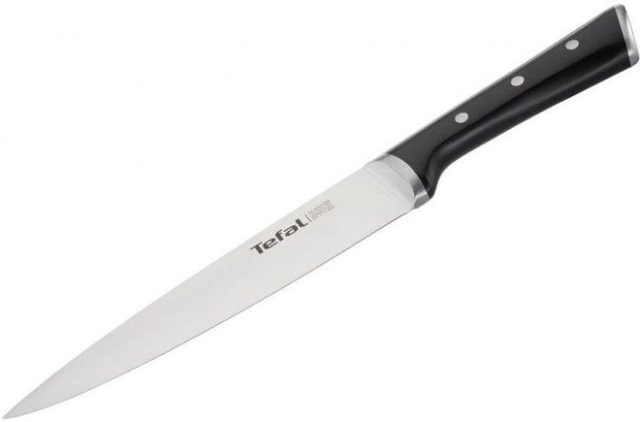 Кухонний ніж поварський Tefal Ice Force, 20см, нержавіюча сталь, пластик, чорний