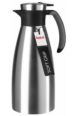 Термоглечик Tefal Soft Grip, 1.5л, нежавіюча сталь, пластик, чорний