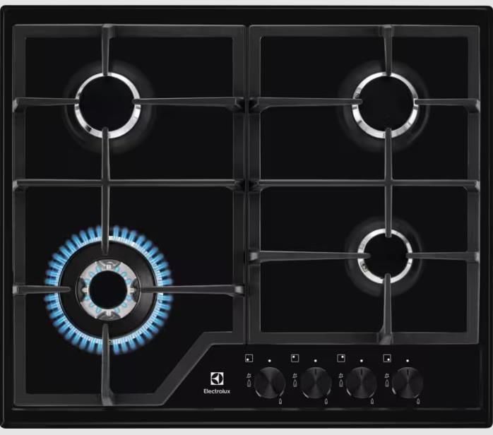 Варильна поверхня Electrolux газова, 60см, чавун, чорний