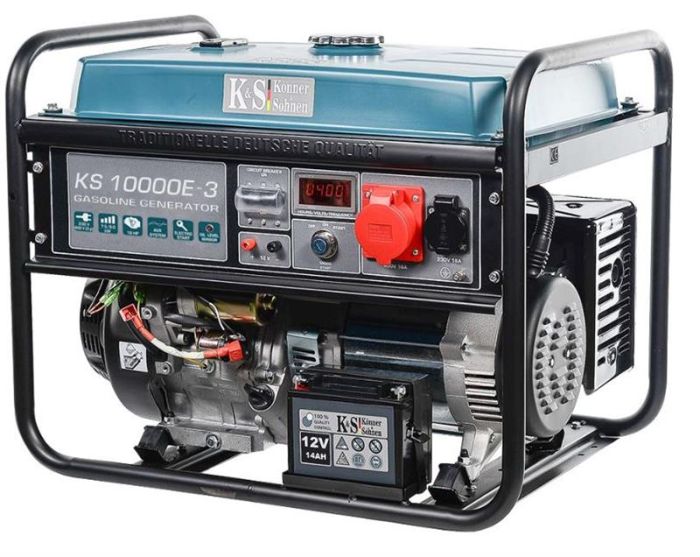 Генератор бензиновий Konner&Sohnen KS 10000E-3, 400В, 7.5кВт, 3 фази, електростартер, 88кг
