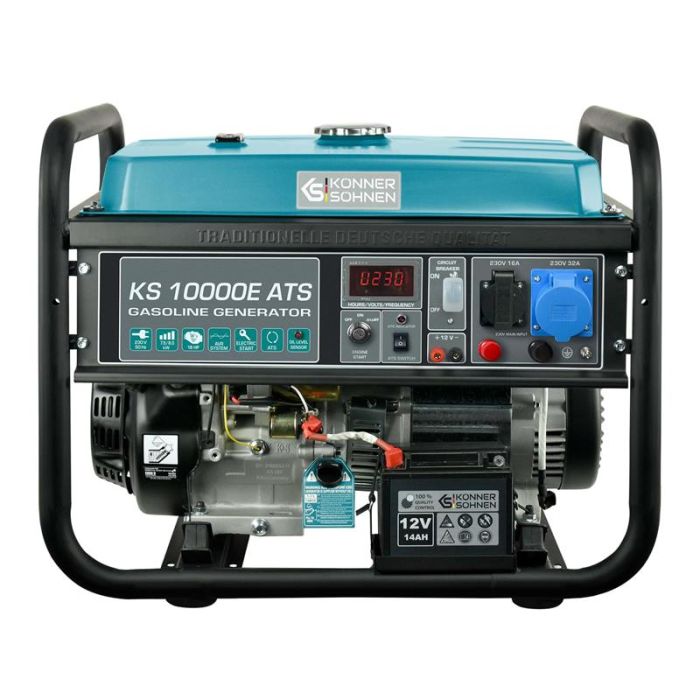 Генератор бензиновий Konner&Sohnen KS 10000E ATS, 230В, 8.0кВт, АВР (ATS), електростартер, 87.8кг