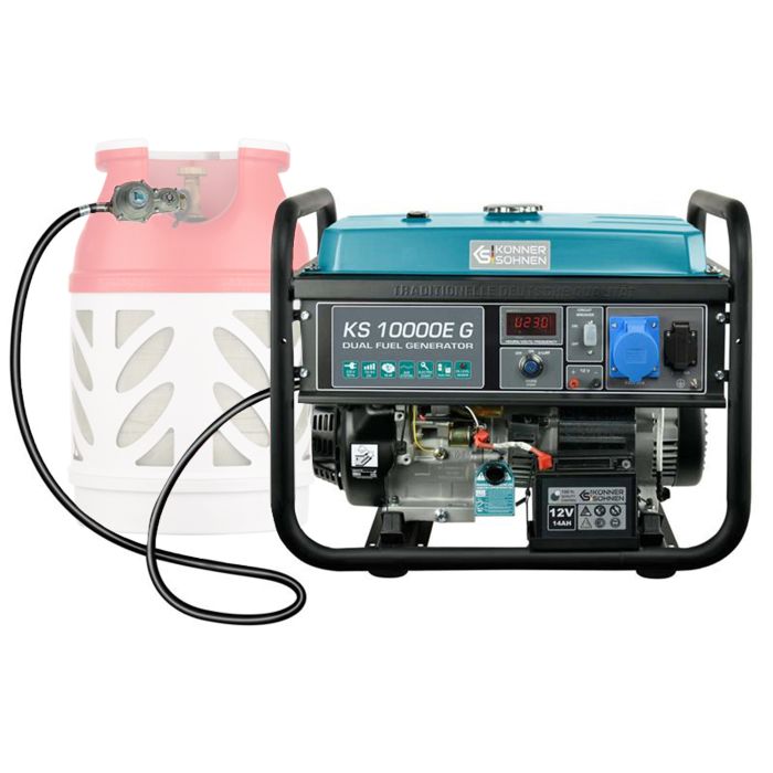 Генератор газобензиновий Konner&Sohnen KS 10000E G, LPG 230В, 8.0кВт, електростартер, 87кг