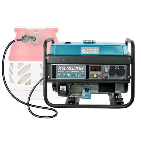 Генератор газобензиновий Konner&Sohnen KS 3000G LPG, 230В, 3.0кВт, ручний стартер, 45.4кг