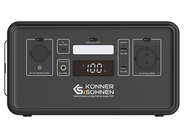 Портативна електростанція Konner&Sohnen KS 500PS, 500Вт, 448Вт·год, LifePo4, 230В, Bluetooth, 4.9кг