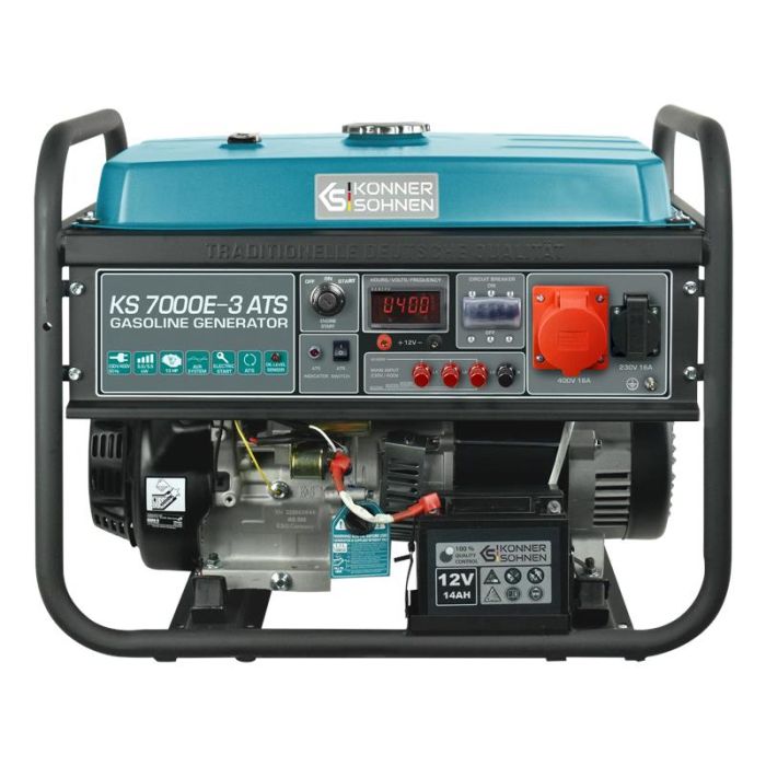 Генератор бензиновий Konner&Sohnen KS 7000E-3 ATS, 400В, 5/5.5кВт, АВР(ATS), електростартер, 82.3кг