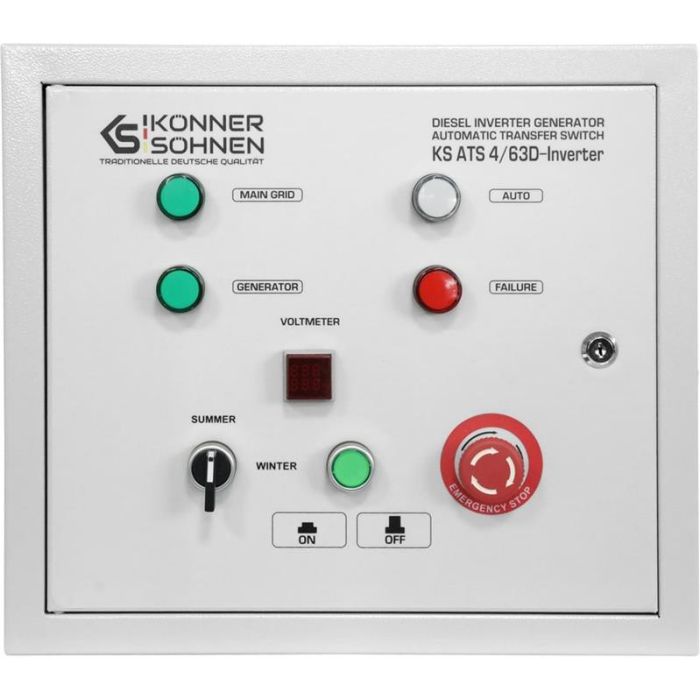 Блок автоматичного введення резерву Konner&Sohnen KS ATS 4/63D-Inverter, 230/400В, 230В 14,5кВт, 63А, 400В 41,5кВт, IP21, 9,3кг