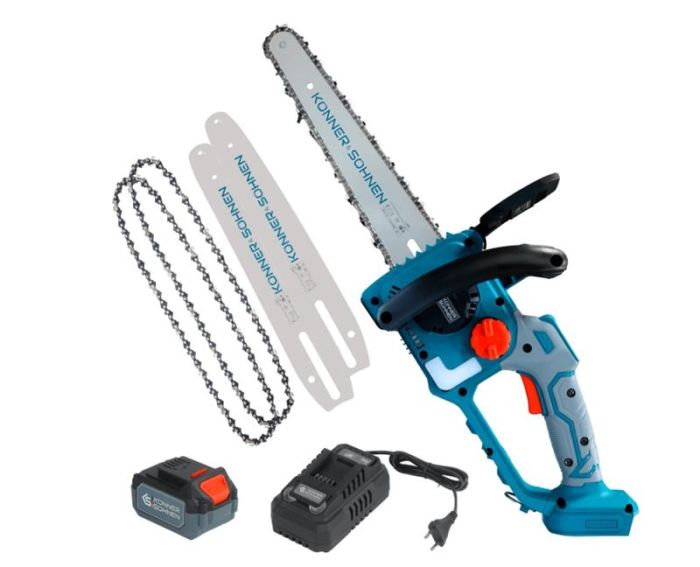Пила ланцюгова акумуляторна Konner&Sohnen KS MCS20V-12 SET 20В акб 1х4А·год шина 30см ЗП 2.05кг