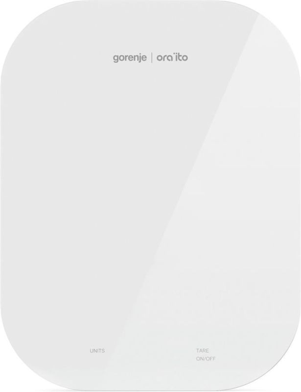 Ваги Gorenje кухонні, 10кг, AAAx3 в комплекті, скло, білий