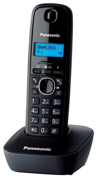 Радіотелефон DECT Panasonic KX-TG1611UAH, чорно-сірий