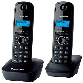 Радіотелефон DECT Panasonic KX-TG1612UAH, чорно-сірий