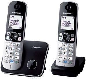 Радіотелефон DECT Panasonic KX-TG6812UAB, чорний